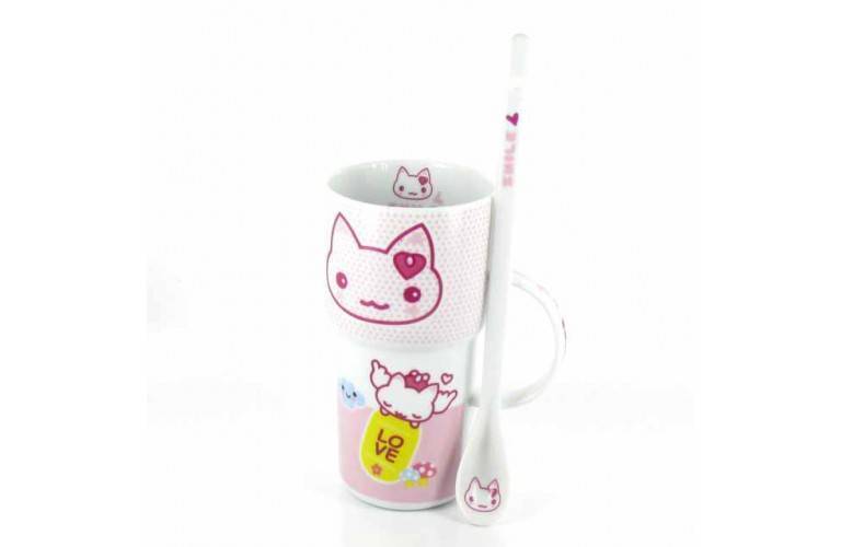 MUG JAPONAIS KAWAII avec CUILLERE MUG JAPONAIS KAWAII avec CUILLERE