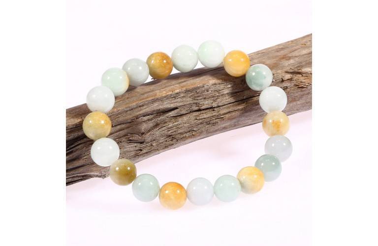 BRACELET 20 PERLES de 10 mm en JADE BRACELET 20 PERLES de 10 mm en JADE