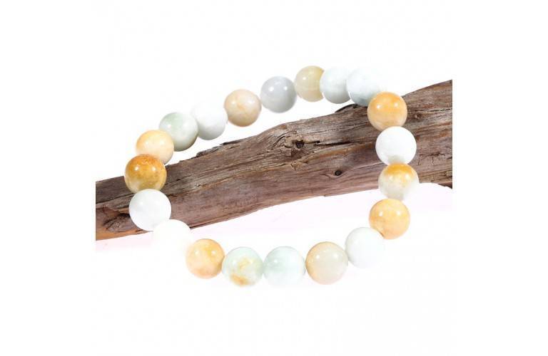 BRACELET en JADE 20 PERLES de 10 MM BRACELET en JADE 20 PERLES de 10 MM