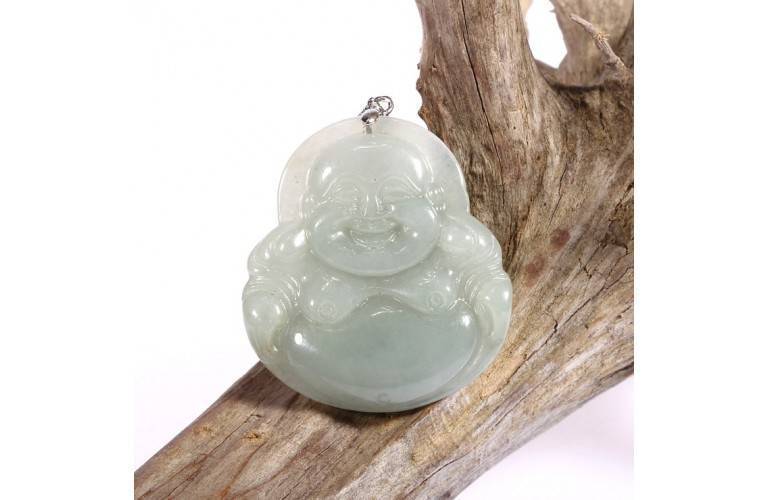 COLLIER PENDENTIF BOUDDHA RIEUR EN JADE COLLIER PENDENTIF BOUDDHA RIEUR EN JADE