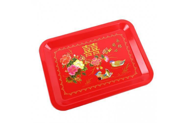 PLATEAU de SERVICE CHINOIS - Motif Amour et Bonheur