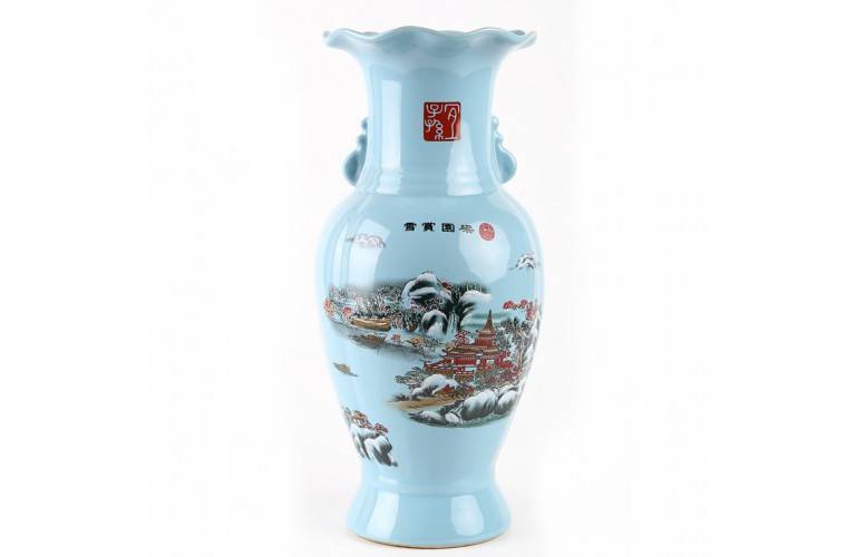 GRAND VASE DE DECORATION ASIATIQUE GRAND VASE DE DECORATION ASIATIQUE