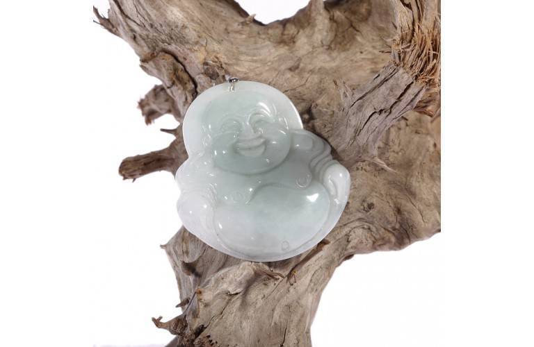 PENDENTIF BOUDDHA RIEUR EN JADE VERITABLE PENDENTIF BOUDDHA RIEUR EN JADE VERITABLE