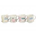 Lot 4 Tasses Collection "Let's Talk Over Coffee"