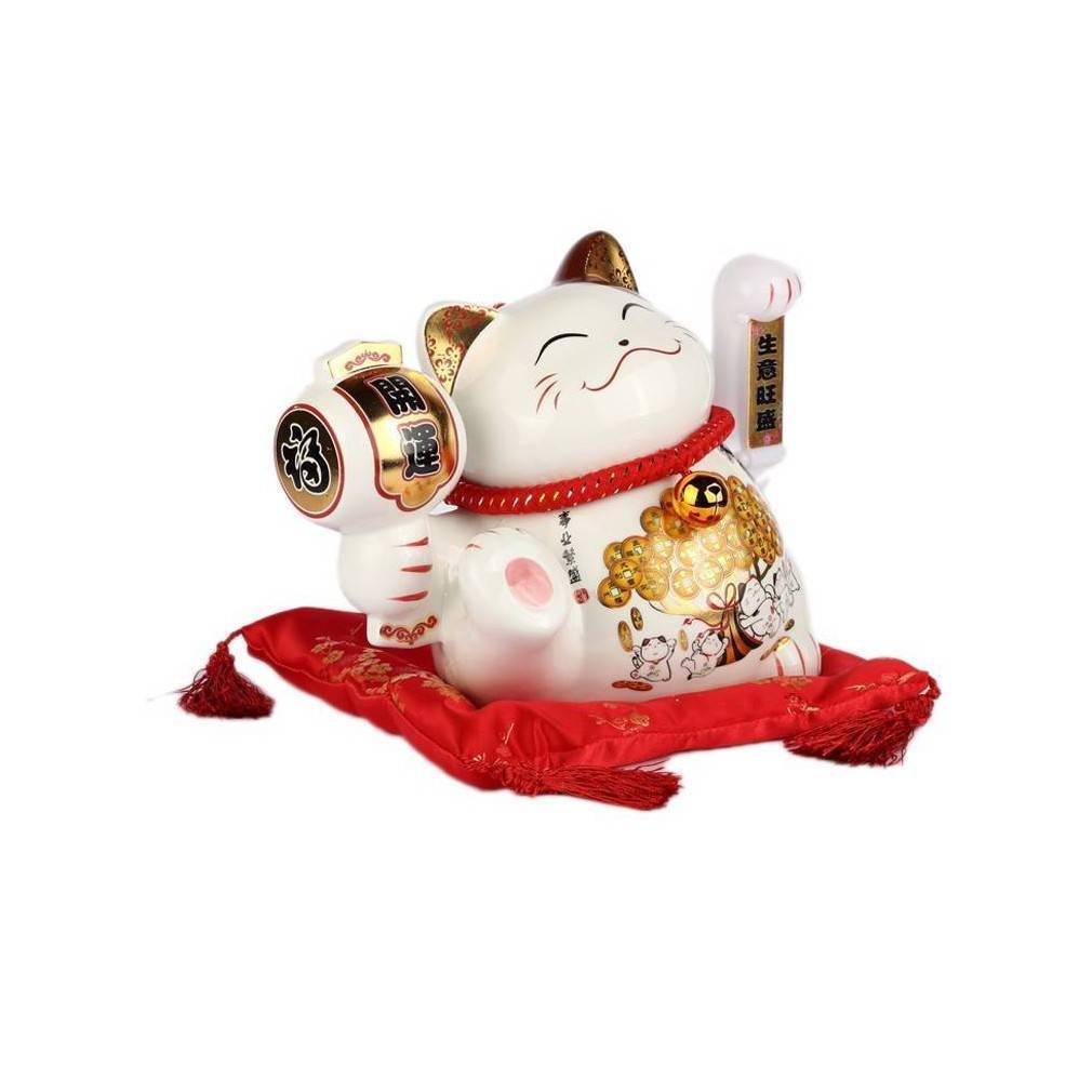 Maneki neko, chat qui invite, à bras mobile