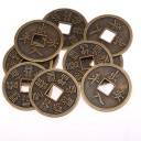 WANLIAN Lot de 2 pièces de monnaie chinoises Feng Shui avec jadéite de jade synthétique porte-clés porte-bonheur pour la santé et la richesse