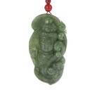 Sculpture Bouddha GuanYin en Jade Vert sur Support