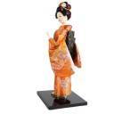 Poupée Japonaise en Kimono Orange
