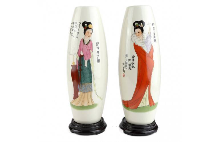 2 VASES Courtisanes Chinoises 2 VASES Courtisanes Chinoises