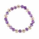 Bracelet Elastique Perles Citrine et Amethyste