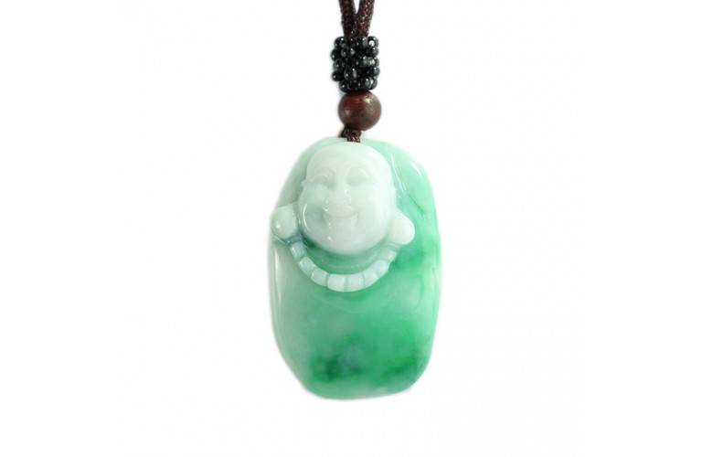 COLLIER BOUDDHA RIEUR sur BLOC de JADE COLLIER BOUDDHA RIEUR sur BLOC de JADE