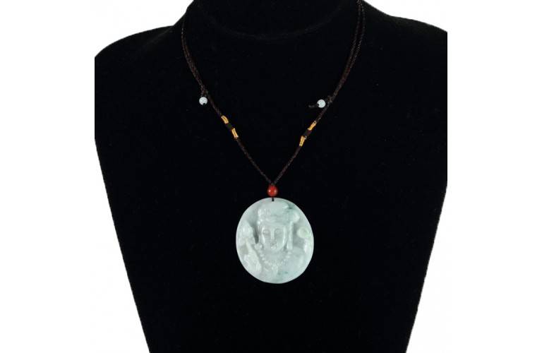 COLLIER MEDAILLON BOUDDHA GUANYIN en JADE COLLIER MEDAILLON BOUDDHA GUANYIN en JADE