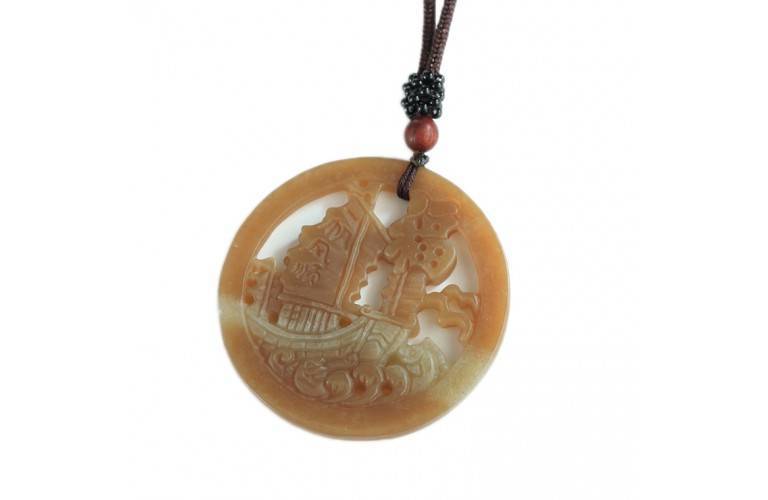 COLLIER NAVIRE de FORTUNE en JADE COLLIER NAVIRE de FORTUNE en JADE