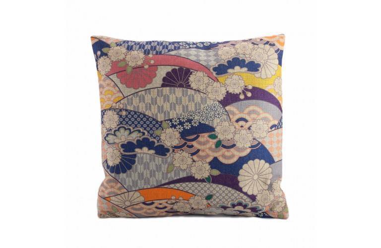 HOUSSE DE COUSSIN ASIATIQUE "FLEURS DU JAPON" HOUSSE DE COUSSIN ASIATIQUE "FLEURS DU JAPON"
