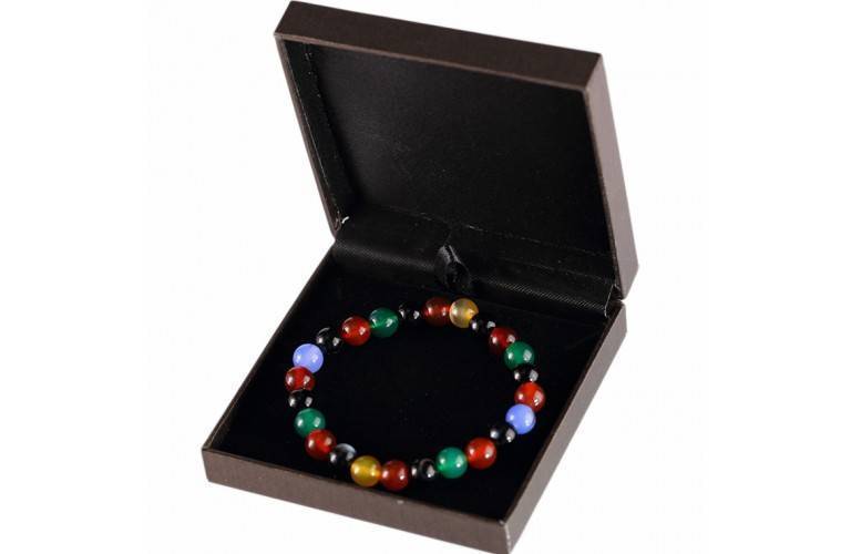 BRACELET en AGATE MULTICOLORE BRACELET en AGATE MULTICOLORE