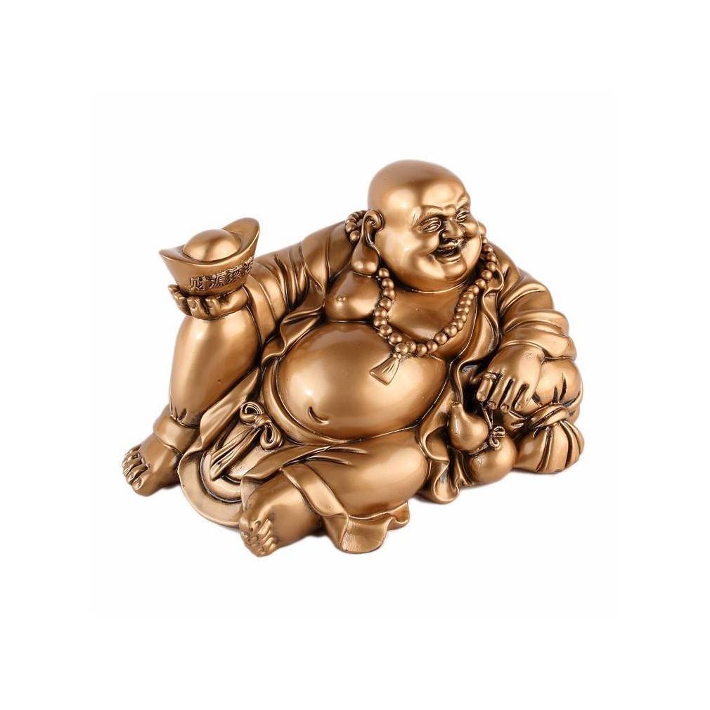 Méga grand bouddha rieur gris 60cm