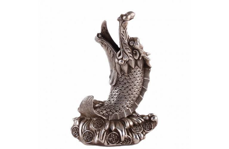 CARPE DRAGON en Cuivre et Argent Tibétain CARPE DRAGON en Cuivre et Argent Tibétain