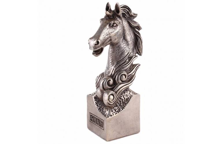 BUSTE CHEVAL - Cuivre et Argent Tibétain BUSTE CHEVAL - Cuivre et Argent Tibétain