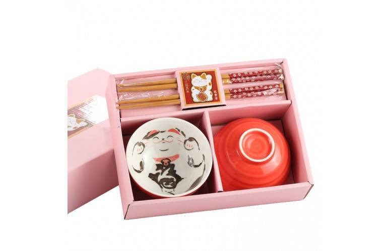 COFFRET 2 BOLS JAPONAIS MANEKI NEKO COFFRET 2 BOLS JAPONAIS MANEKI NEKO