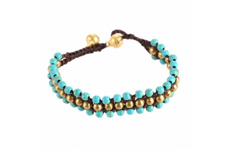 BRACELET TIBETAIN - TEINTE TURQUOISE BRACELET TIBETAIN - TEINTE TURQUOISE