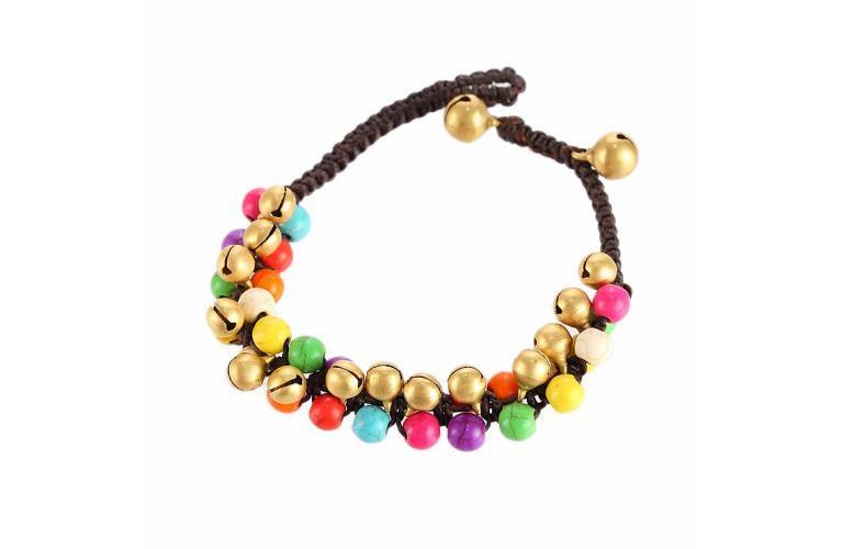 BRACELET TIBETAIN - GRELOTS et FANTAISIE BRACELET TIBETAIN - GRELOTS et FANTAISIE