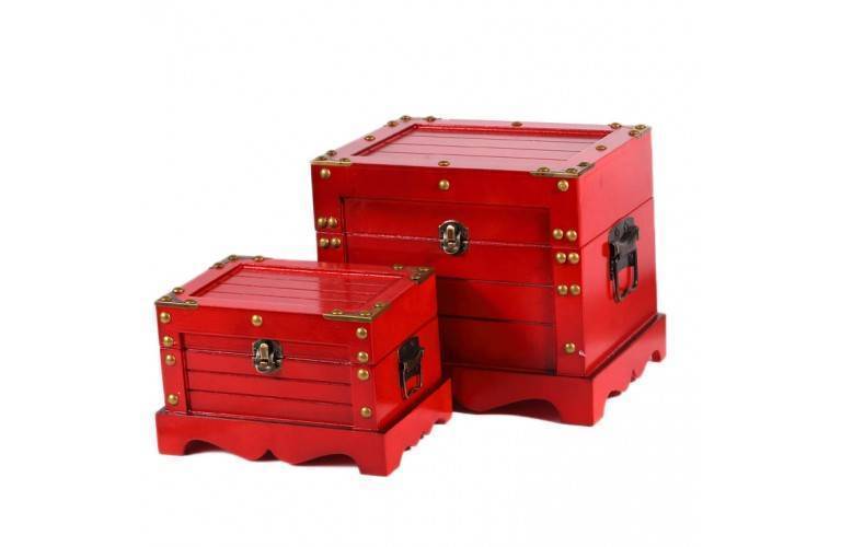 2 COFFRETS ASIATIQUE ROUGE 2 COFFRETS ASIATIQUE ROUGE
