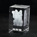 Cube Chat Japonais Maneki Neko - Cristal