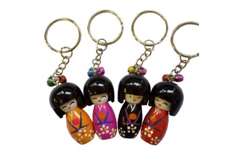 SERIE de 4 PORTE-CLES KOKESHI SERIE de 4 PORTE-CLES KOKESHI
