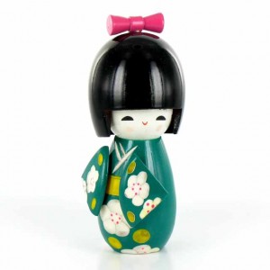 Poupée kokeshi Tsubomi chance réussite pour Noel 2010