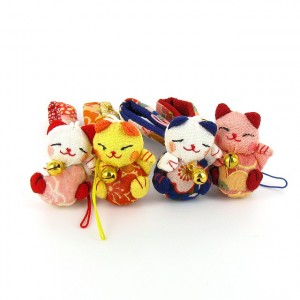 Bijoux de sac ou portable Maneki Neko chat Japonais porte-bonheur 7 coloris au choix