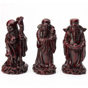 figurines dieux chinois Fuk Luk Sau symbole de chance Feng Shui