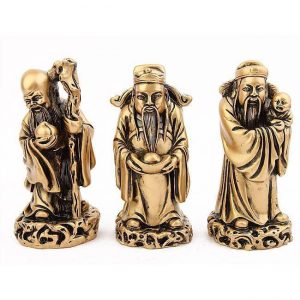 Statuettes Fuxing Shouxing Luxing dieux chinois bonheur protecteurs